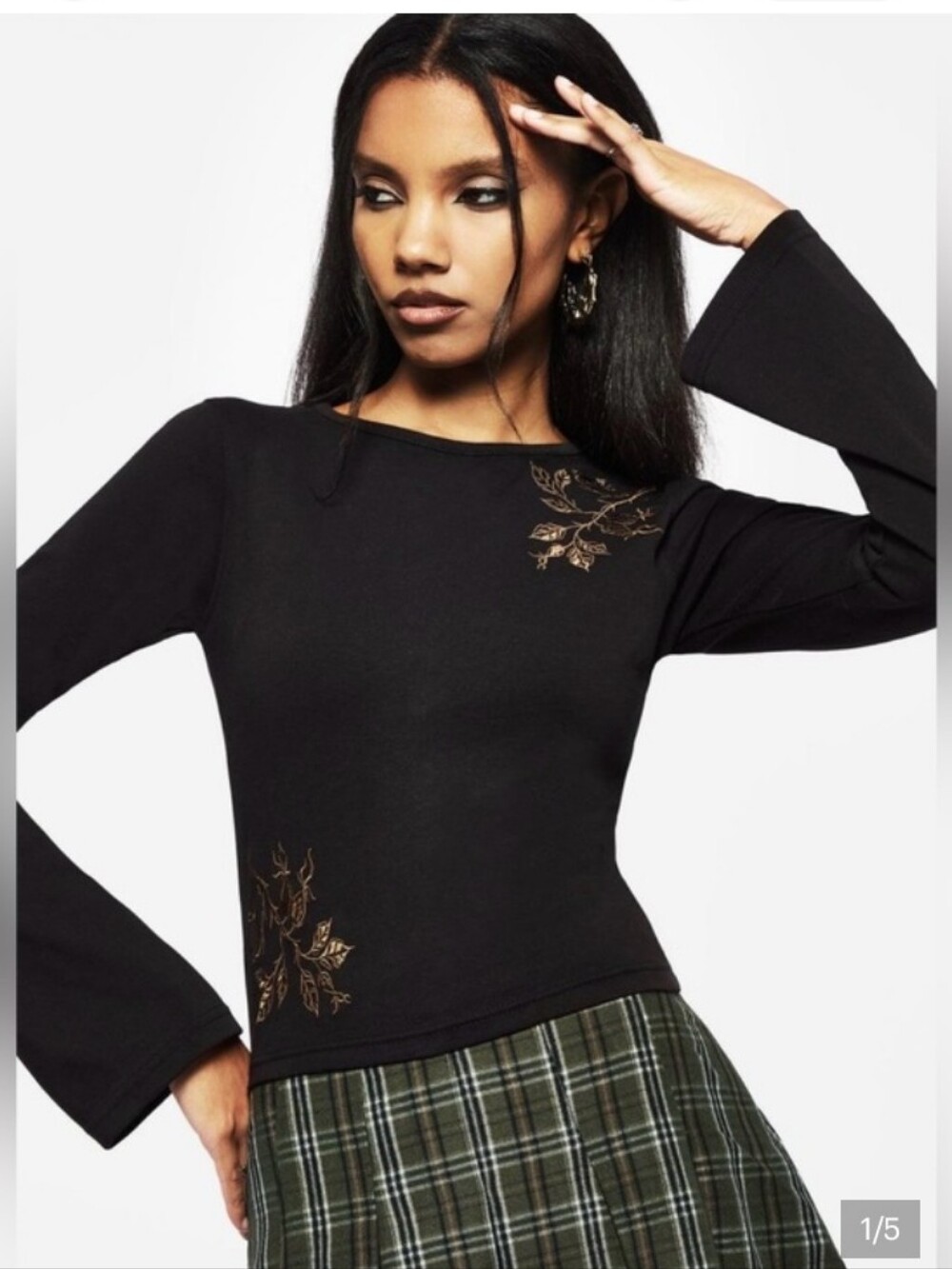 100 % Cotton NWOT Disturbia Embroidered Bell Sleeve Crop